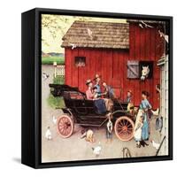 The Farmer Takes a Ride-Norman Rockwell-Framed Stretched Canvas