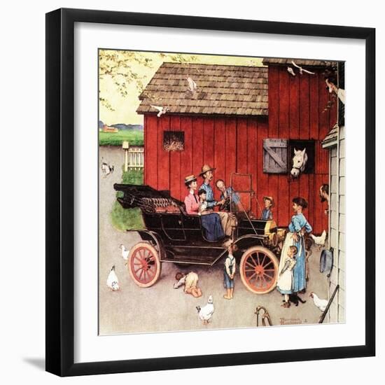 The Farmer Takes a Ride-Norman Rockwell-Framed Premium Giclee Print