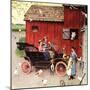 The Farmer Takes a Ride-Norman Rockwell-Mounted Premium Giclee Print