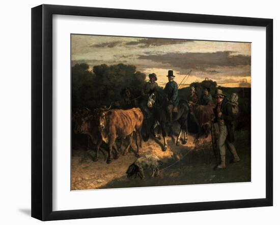 The Farmers of Flagey (Les Paysans De Flagey), 1855-Gustave Courbet-Framed Giclee Print