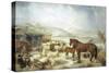 The Farmyard in Winter-Edwin Frederick Holt-Stretched Canvas