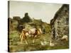 The Farmyard-Adolphe Charles Marais-Stretched Canvas