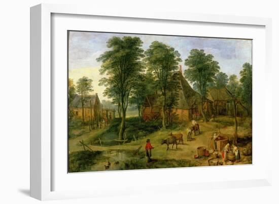 The Farmyard-Jan Brueghel the Younger-Framed Giclee Print