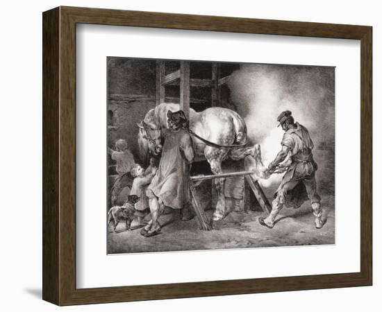 The Farrier, from Etudes De Cheveaux, 1822-Théodore Géricault-Framed Giclee Print