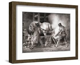 The Farrier, from Etudes De Cheveaux, 1822-Théodore Géricault-Framed Giclee Print