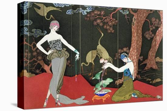 The Fashion for Lacquer, engraved by Henri Reidel, 1920-Georges Barbier-Stretched Canvas