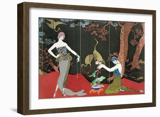 The Fashion for Lacquer, engraved by Henri Reidel, 1920-Georges Barbier-Framed Giclee Print