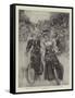 The Fashion of the Hour, Lady Cyclists in Battersea Park-null-Framed Stretched Canvas