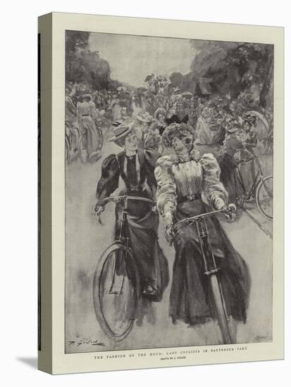 The Fashion of the Hour, Lady Cyclists in Battersea Park-null-Stretched Canvas