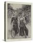 The Fashion of the Hour, Lady Cyclists in Battersea Park-null-Stretched Canvas