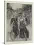 The Fashion of the Hour, Lady Cyclists in Battersea Park-null-Stretched Canvas