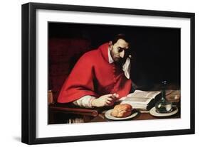 The Fasting of St. Charles, c.1625-Daniele Crespi-Framed Giclee Print