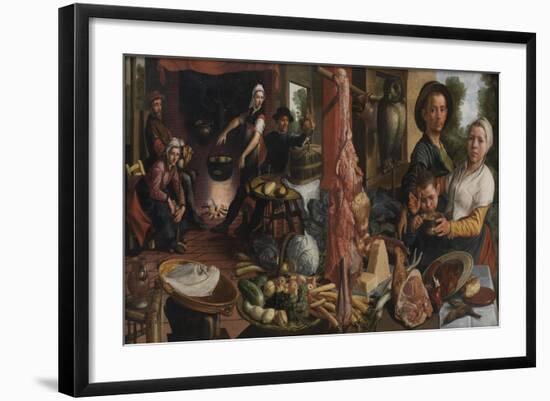 The Fat Kitchen, an Allegory, 1565-75-Pieter Aertsen-Framed Giclee Print