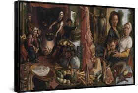 The Fat Kitchen, an Allegory, 1565-75-Pieter Aertsen-Framed Stretched Canvas