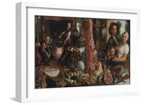 The Fat Kitchen, an Allegory, 1565-75-Pieter Aertsen-Framed Giclee Print