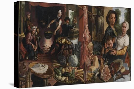 The Fat Kitchen, an Allegory, 1565-75-Pieter Aertsen-Stretched Canvas