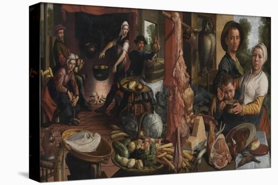 The Fat Kitchen, an Allegory, 1565-75-Pieter Aertsen-Stretched Canvas