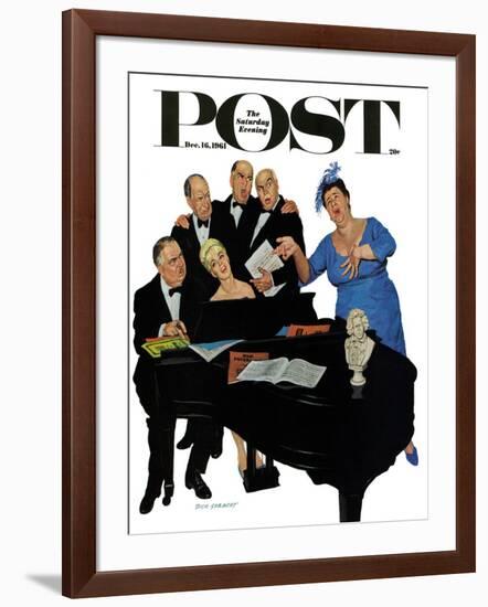 "The Fat Lady Sings," Saturday Evening Post Cover, December 16, 1961-Richard Sargent-Framed Giclee Print