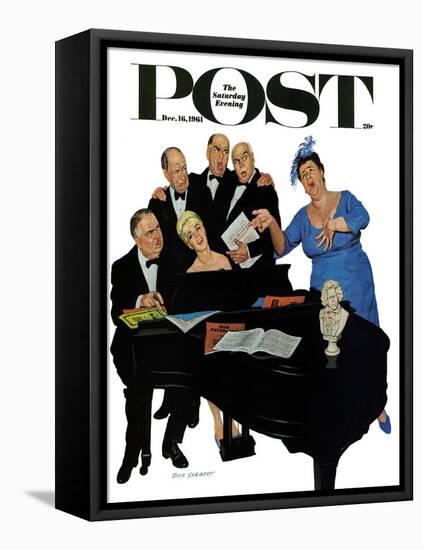 "The Fat Lady Sings," Saturday Evening Post Cover, December 16, 1961-Richard Sargent-Framed Stretched Canvas