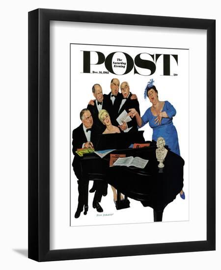 "The Fat Lady Sings," Saturday Evening Post Cover, December 16, 1961-Richard Sargent-Framed Giclee Print