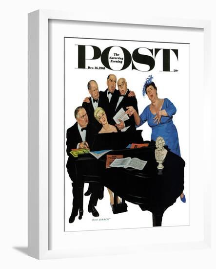 "The Fat Lady Sings," Saturday Evening Post Cover, December 16, 1961-Richard Sargent-Framed Giclee Print