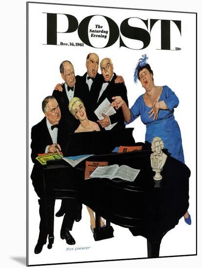 "The Fat Lady Sings," Saturday Evening Post Cover, December 16, 1961-Richard Sargent-Mounted Giclee Print