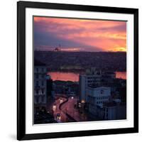 The Fatih Mosque at Sunset with the Golden Horn-Alex Saberi-Framed Photographic Print