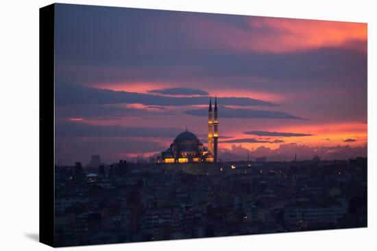 The Fatih Mosque at Sunset-Alex Saberi-Stretched Canvas