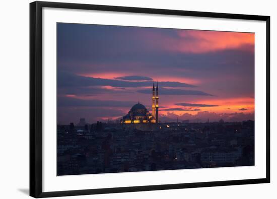 The Fatih Mosque at Sunset-Alex Saberi-Framed Photographic Print