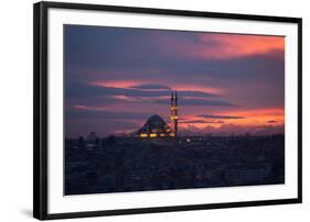 The Fatih Mosque at Sunset-Alex Saberi-Framed Photographic Print