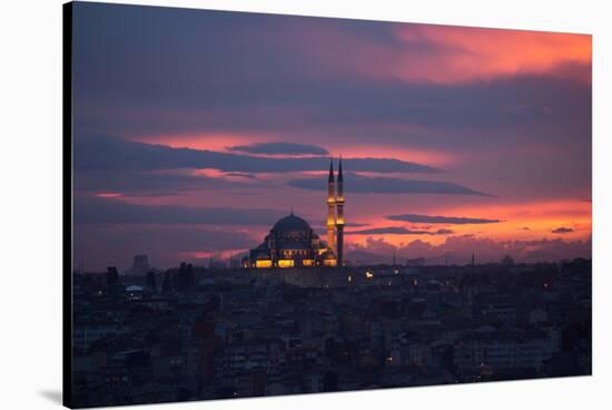 The Fatih Mosque at Sunset-Alex Saberi-Stretched Canvas