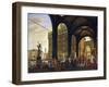 The Feast of Gifts in Piazza Della Signoria in Florence under Loggia Dei Lanzi Building-null-Framed Giclee Print