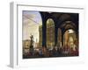 The Feast of Gifts in Piazza Della Signoria in Florence under Loggia Dei Lanzi Building-null-Framed Giclee Print