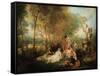 The Feast of Love, Ca. 1718-1719-Jean Antoine Watteau-Framed Stretched Canvas