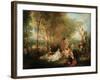 The Feast of Love, Ca. 1718-1719-Jean Antoine Watteau-Framed Giclee Print