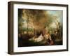 The Feast of Love, Ca. 1718-1719-Jean Antoine Watteau-Framed Premium Giclee Print