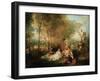 The Feast of Love, Ca. 1718-1719-Jean Antoine Watteau-Framed Premium Giclee Print