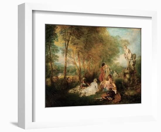 The Feast of Love, Ca. 1718-1719-Jean Antoine Watteau-Framed Giclee Print