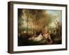 The Feast of Love, Ca. 1718-1719-Jean Antoine Watteau-Framed Giclee Print