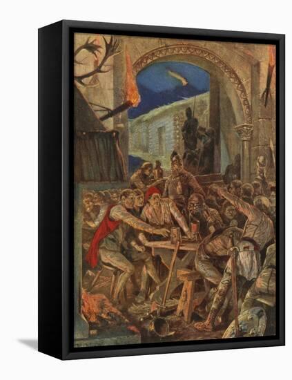 The Feast of Robert De Comines' Men at Durham-Richard Caton Woodville II-Framed Stretched Canvas