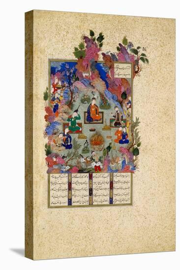 The Feast of Sada. from the Shahnama (Book of King), C. 1525-Sultan Muhammad-Stretched Canvas