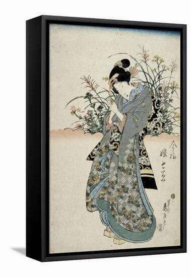 The Feast of Seven Herbs, Early 19th Century-Keisai Eisen-Framed Stretched Canvas