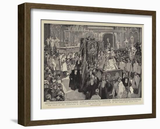 The Feast of the Assumption in Antwerp, the Centennial Procession of the Virgin from Notre Dame-Frank Craig-Framed Giclee Print
