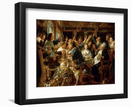 The Feast of the Bean King, Ca 1640-1645-Jacob Jordaens-Framed Giclee Print