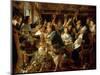 The Feast of the Bean King, Ca 1640-1645-Jacob Jordaens-Mounted Giclee Print