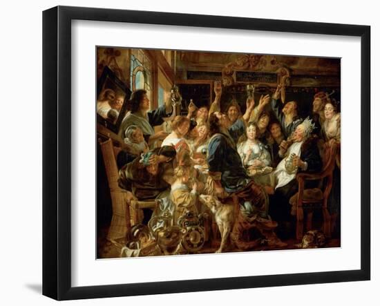 The Feast of the Bean King, Ca 1640-1645-Jacob Jordaens-Framed Giclee Print