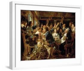 The Feast of the Bean King-Jacob Jordaens-Framed Premium Giclee Print