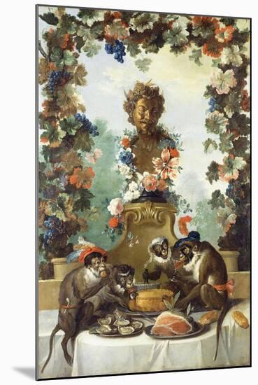 The Feast of the Monkeys-Jean-Baptiste Oudry-Mounted Giclee Print