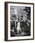 The Featherd Fair in a Fright, 18th Century-John Collet-Framed Giclee Print