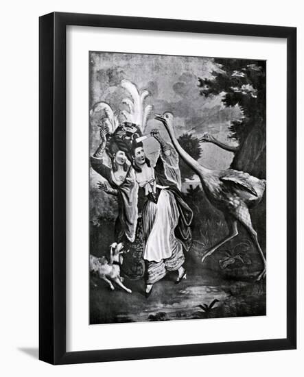 The Featherd Fair in a Fright, 18th Century-John Collet-Framed Giclee Print